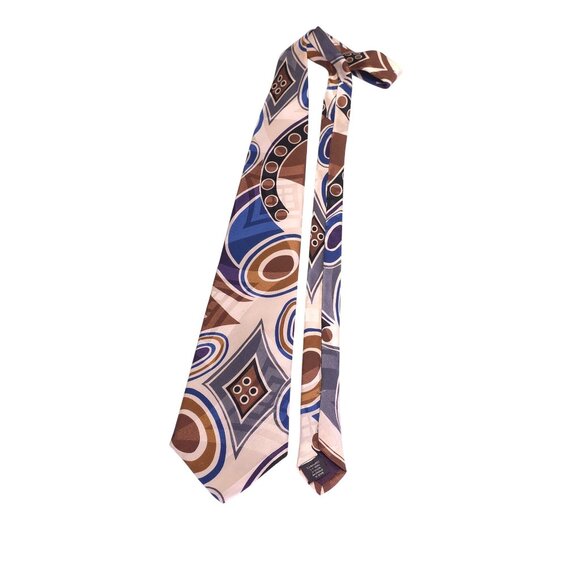 Vintage Surrey Abstract Pattern Silk Men's Tie - Picture 6 of 8